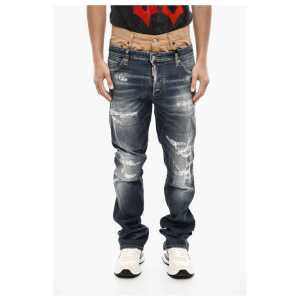Dsquared² Double Fabric Distressed Jeans