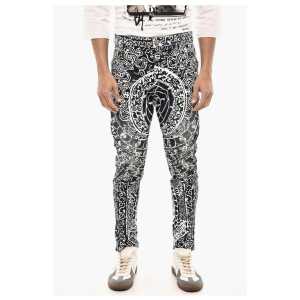 Dsquared² Slim Fit High Waisted Jeans With Allover Print 16 cm
