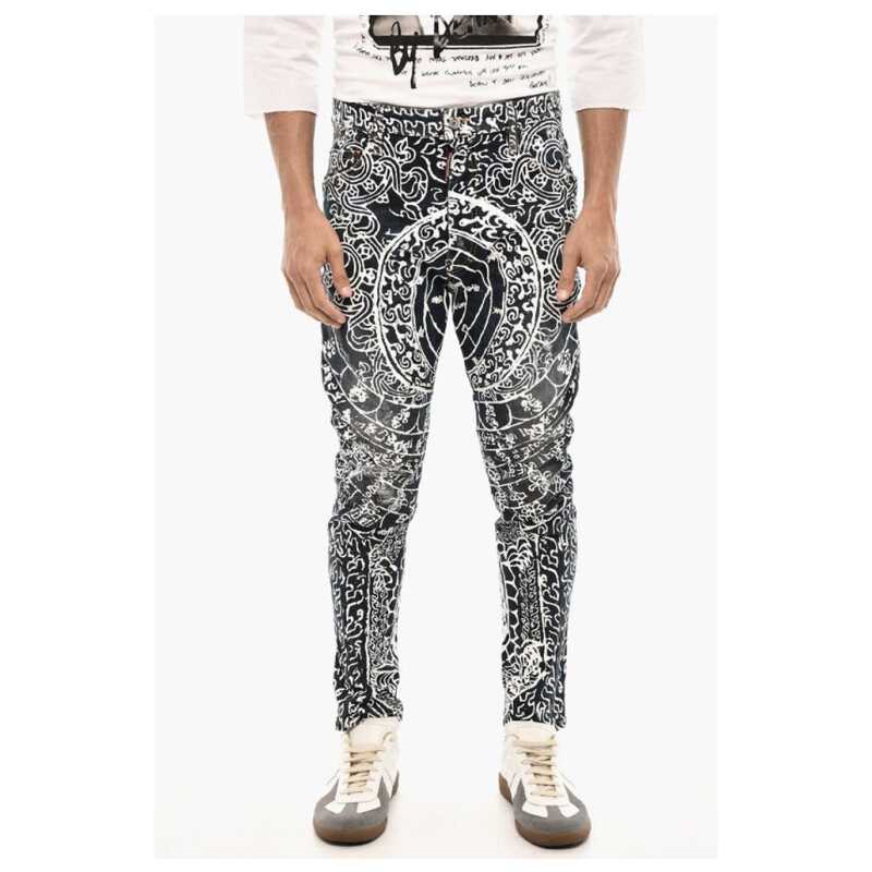 Dsquared² Slim Fit High Waisted Jeans With Allover Print 16 cm, theFeinheit