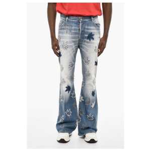 Dsquared² All-Over Patches Boot Cut Jeans