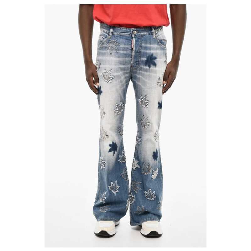 Dsquared² All-Over Patches Boot Cut Jeans, theFeinheit