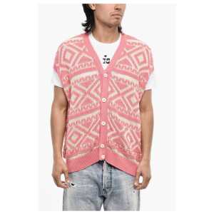 Dsquared² V-neck Two-Tone Sleeveless Cardigan