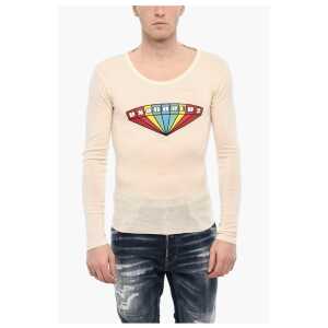 Dsquared² Slim Fit Crew-neck T-shirt with Frontal Print