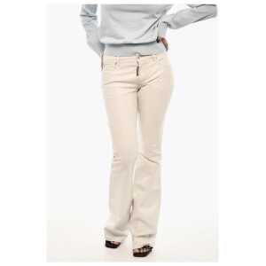 Dsquared² Mid-Waist Boot Cut Leather Pants