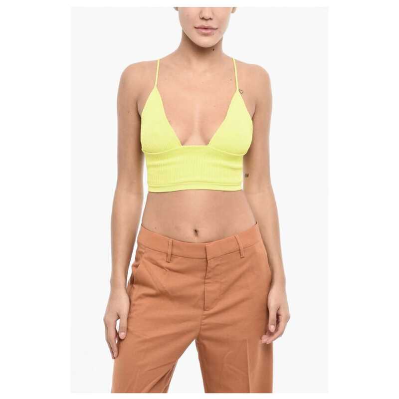 Dsquared² Deep Neckline Ribbed Cropped Top, theFeinheit
