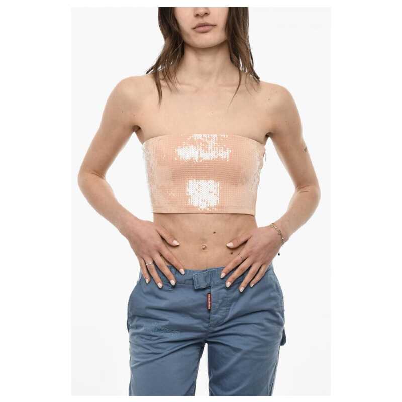 Dsquared² Strapless Sequined Cropped Top, theFeinheit