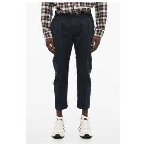 Dsquared² Cotton Stretch Casual Pants with Embroidery