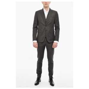 Dsquared² Pinstriped Single Breasted Wool Suit With Peak Lapel