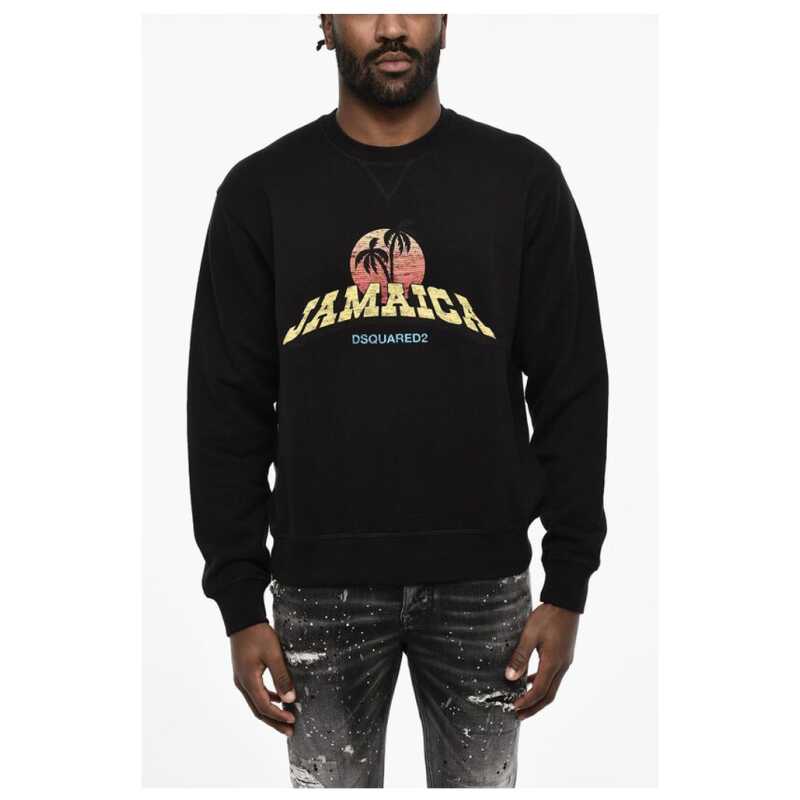 Dsquared² Cotton Crew-neck Sweatshirt with Print, theFeinheit