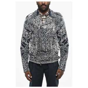 Dsquared² Printed Biker Denim Jacket