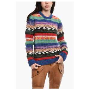 Dsquared² Multicolor Virgin Wool Blend Crew-neck Sweatshirt