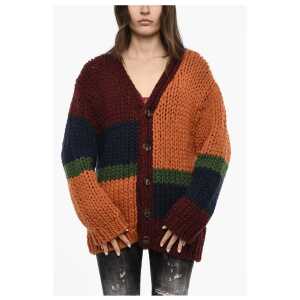 Dsquared² Cable Knit V-Neck Maxi Cardigan