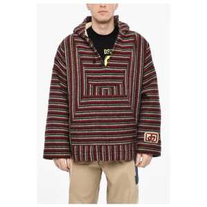 Dsquared² Hooded Padded Striped Wool Anorak