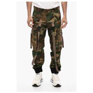 Dsquared² Camouflage Cargo Pants with Suspenders