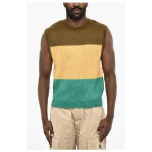 Dsquared² Sleeveless Color Block Crew-Neck Sweater