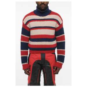 Dsquared² Tricolor Wool and Cashmere Turtleneck Sweater