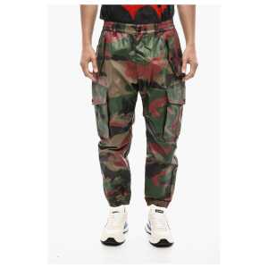 Dsquared² Coated Cotton Camouflage Cargo Pants