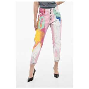 Dsquared² Cropped DAN Jeans Paint Effect