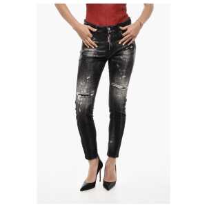 Dsquared² Bleached Effect Skinny Fit DAN Distressed Jeans