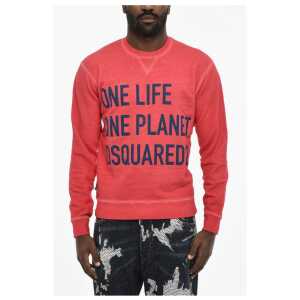 Dsquared² Cotton Crew-neck Sweatshirt with Frontal Maxi Print