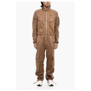 Dsquared² Utility Solid Color Twill Jumpsuit