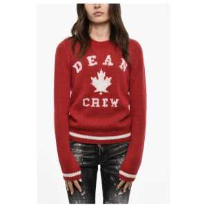 Dsquared² Wool Blend Crew-neck Sweater with Embroidery