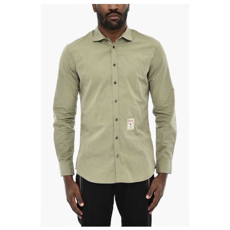 Dsquared² Poplin Cotton Shirt with Spread Collar, theFeinheit