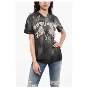 Dsquared² Oversized Fit Vintage Effect crew-neck T-shirt