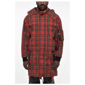 Dsquared² Checked Maxi Coat with Hidden Closure