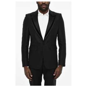 Dsquared² wool and silk side vents peak lapel 1-button blazer