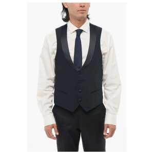 Corneliani CODE Virgin Wool Vest with Satin Detail