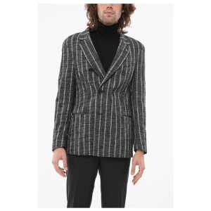 Corneliani CC COLLECTION Unlined Striped RESET Double-breasted Blazer