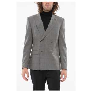 Corneliani CC Collection Double-Brested RESET Suit with Glen Plaid Moti