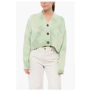 Alanui Tie Dye Virgin Wool Crop Cardigan