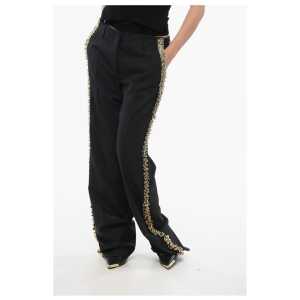 Dries Van Noten Wool PARCHIA Pants with Decorative Application
