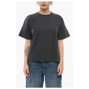 Bottega Veneta Crew Neck Cotton T-Shirt with Popeline Lining