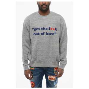 Dsquared² Crew Neck OUT OF HERE Brushed Cotton Sweatshirt
