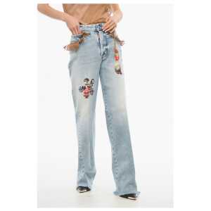 Dsquared² Roadie Fit HIPPIE Denims with Suede Fringes 22cm