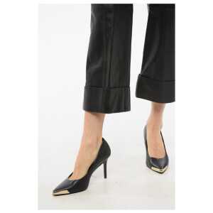 Dsquared² Leather Bootcut Cropped Fit Pants