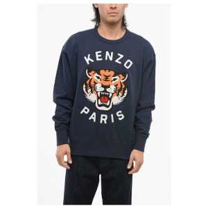 Kenzo Front Embroidered LUCKY TIGER Crew Neck Sweatshirt
