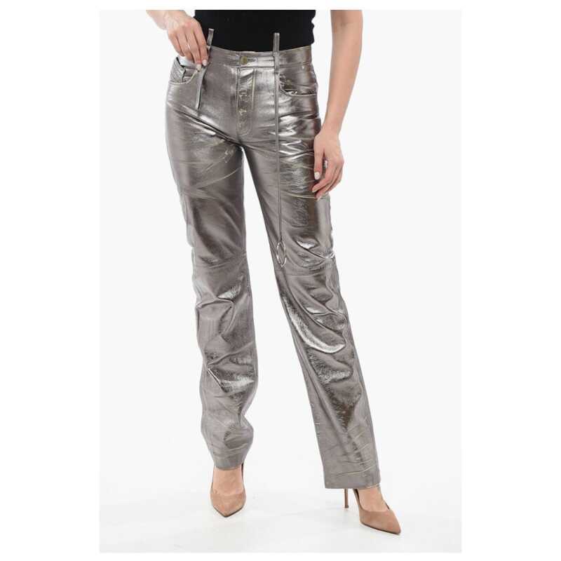 The Attico Mirror-like Leather Pants with Worn Out Effect, theFeinheit