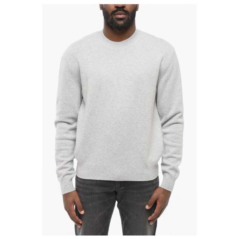 Bottega Veneta Crew Neck Cashmere Blend Sweater with Leather Patches, theFeinheit