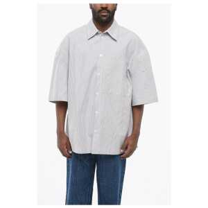 Bottega Veneta Awning Striped Cotton Shirt with Spread Collar