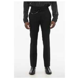 Givenchy 4-Pocketed Virgin Wool Pants with Chain Detail