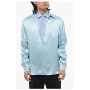 Versace Deep Neckline Satin Blouse