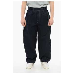 Bottega Veneta Tech Nylon Baggy Pants with Visible Stitchings