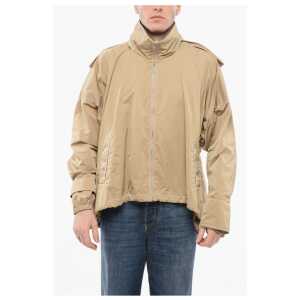 Bottega Veneta Tech Nylon Parka with Visible Stitichings