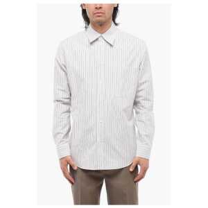 Bottega Veneta Hairline Cotton Shirt with Breast-pocket