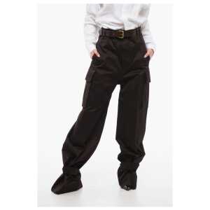 Saint Laurent High-waisted Cargo Pants with Leather Belt