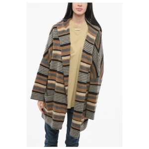 Woolrich Striped Wool Blend Maxi Cardigan with Hood